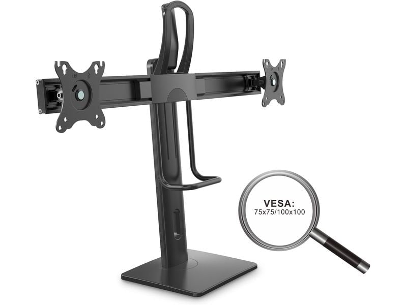 PureMounts Tischhalterung PM-OFFICE-ST-02 bis 25 kg – Schwarz