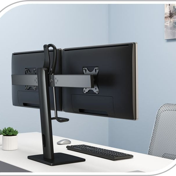 PureMounts Tischhalterung PM-OFFICE-ST-02 bis 25 kg – Schwarz