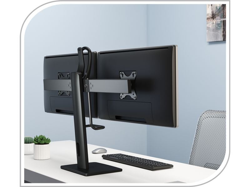 PureMounts Tischhalterung PM-OFFICE-ST-02 bis 25 kg – Schwarz