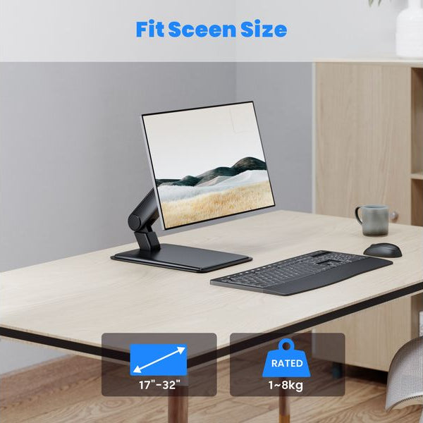 PureMounts Tischhalterung PM-OFFICE-ST-20 bis 8 kg – Schwarz