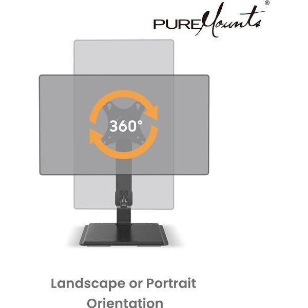 PureMounts Tischhalterung PM-OFFICE-ST-20 bis 8 kg – Schwarz