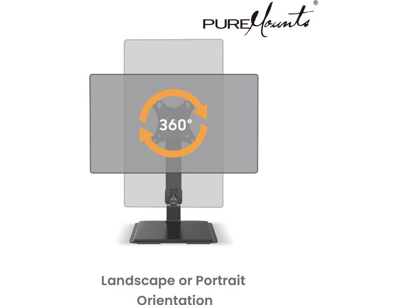 PureMounts Tischhalterung PM-OFFICE-ST-20 bis 8 kg – Schwarz
