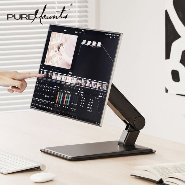 PureMounts Tischhalterung PM-OFFICE-ST-20 bis 8 kg – Schwarz