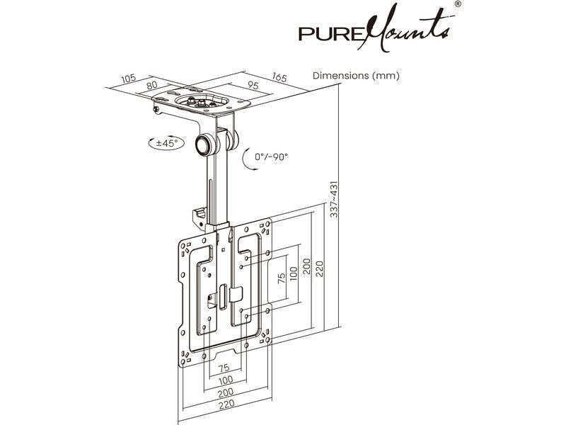 PureMounts Deckenhalterung PM-SLOPE-43