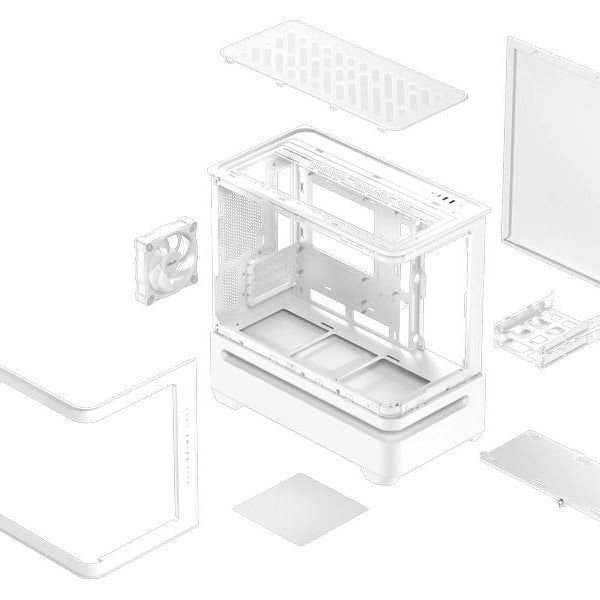 ASUS PC-Gehäuse Prime AP202 TG ARGB Weiss