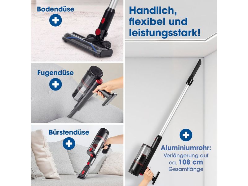 CLEANmaxx Akku-Hand- und Stielsauger 600 W