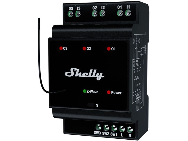 Shelly Funk-Schaltaktor Wave Pro 3 48 A