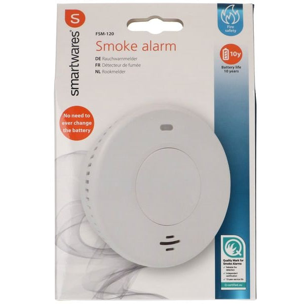 Max Hauri Rauchmelder FSM-12001 mit 10-Jahres-Batterie weiss 1 Stück