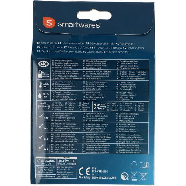 Max Hauri Rauchmelder FSM-12001 mit 10-Jahres-Batterie weiss 1 Stück