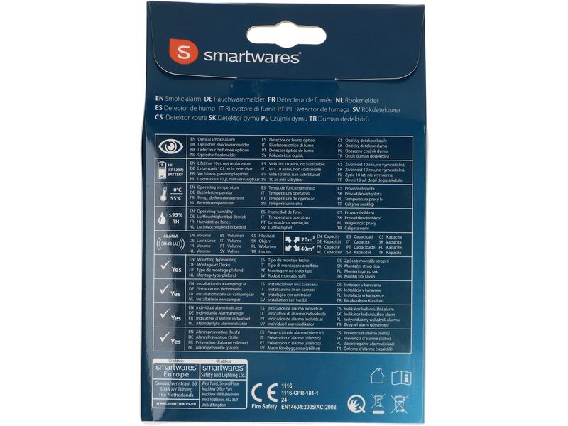 Max Hauri Rauchmelder FSM-12001 mit 10-Jahres-Batterie weiss 1 Stück