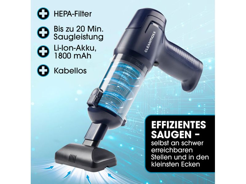 CLEANmaxx Akku-Handsauger 16535 Dunkelblau
