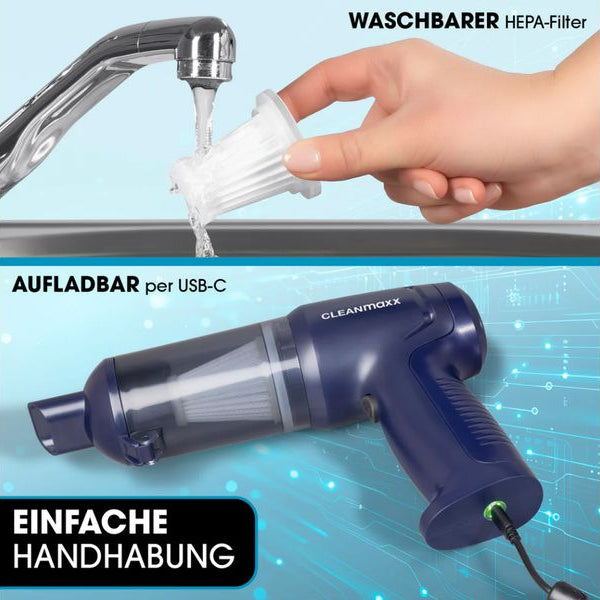 CLEANmaxx Akku-Handsauger 16535 Dunkelblau