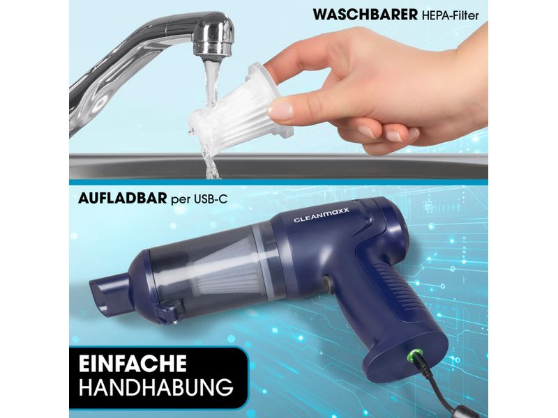 CLEANmaxx Akku-Handsauger 16535 Dunkelblau