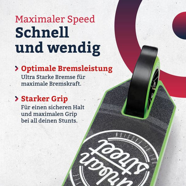 Motion Scooter Freestyle, Urban Pro, Schwarz / Grün