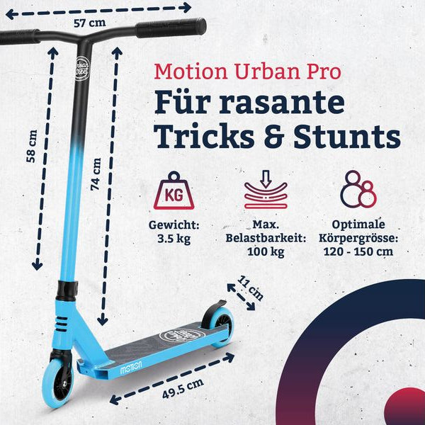 Motion Scooter Freestyle, Urban Pro, Schwarz / Blau