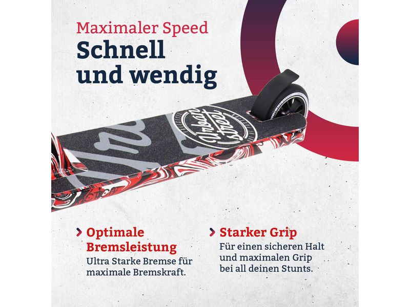 Motion Scooter Freestyle, Urban Fire, Schwarz / Rot