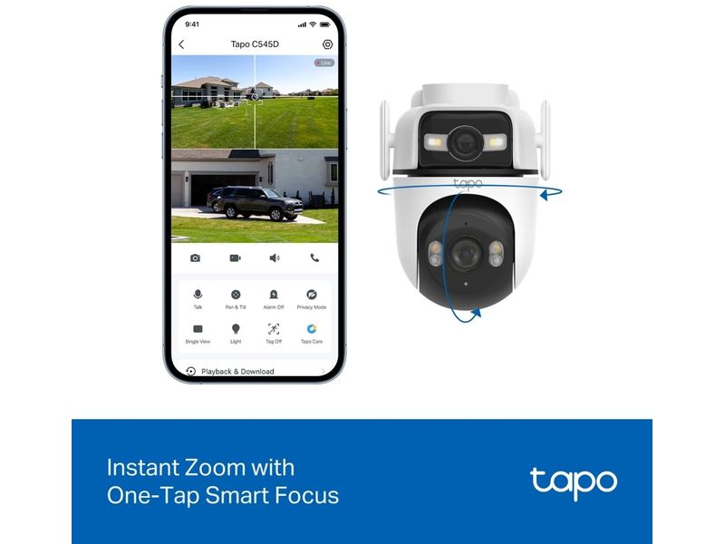 TP-Link Netzwerkkamera Tapo C545D Outdoor Dual-Lens Pan/Tilt