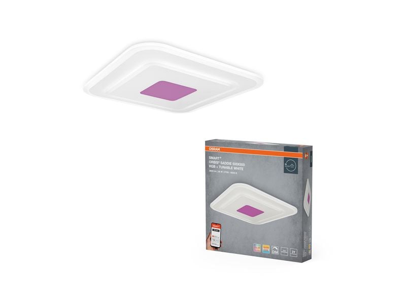 OSRAM Deckenleuchte SMART+ Wifi Orbis Saddie 500 x 500 mm, RGBW
