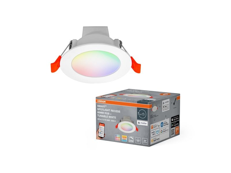 OSRAM Einbauleuchte SMART+ Matter Recess Multicolor 80 mm, RGBW