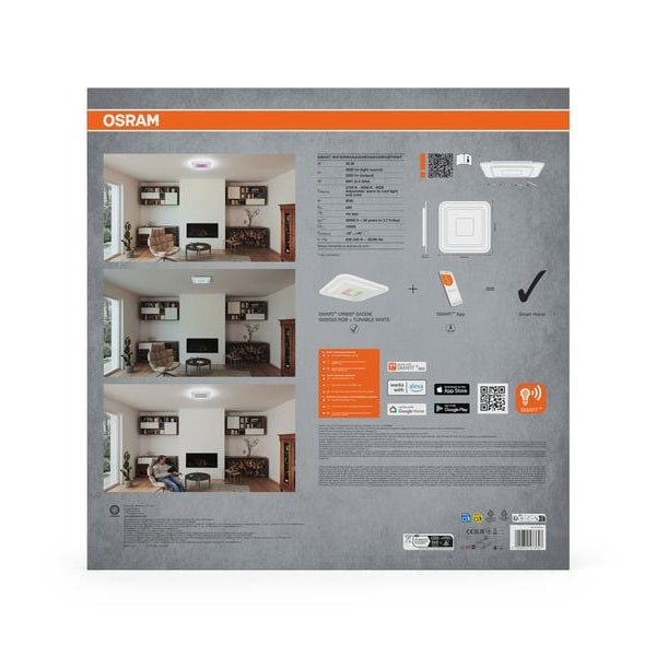 OSRAM Deckenleuchte SMART+ Wifi Orbis Saddie 500 x 500 mm, RGBW