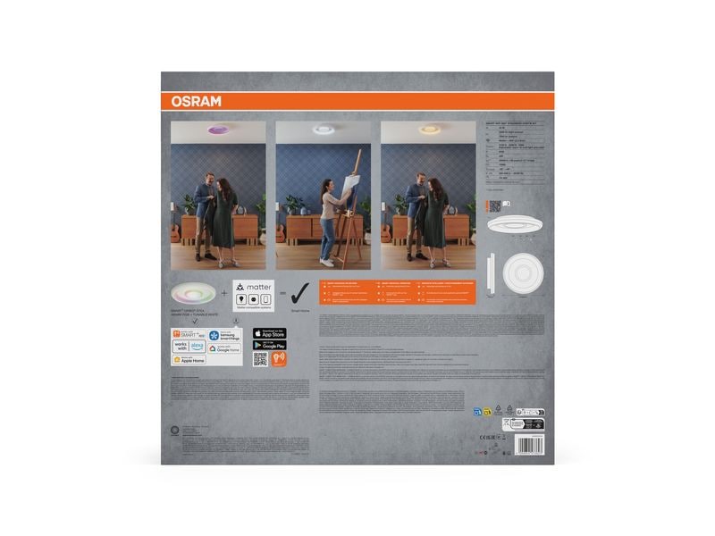 OSRAM Deckenleuchte SMART+ Matter Stea 485 mm Multicolor RGB+TW
