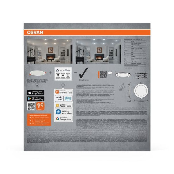OSRAM Einbauleuchte SMART+ Matter Recess Slim 225 mm, TW