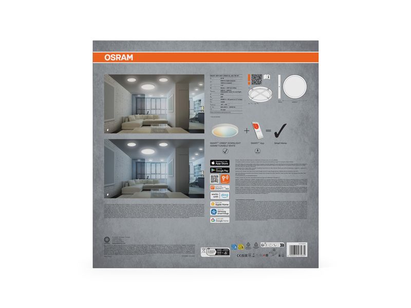OSRAM Deckenleuchte SMART+ Matter Surface Downlight 40 cm, TW