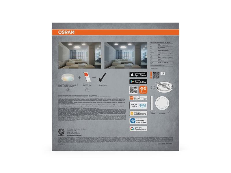 OSRAM Deckenleuchte SMART+ Matter Surface Downlight 20 cm, TW
