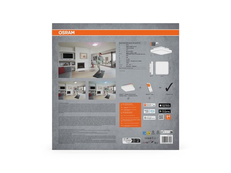 OSRAM Deckenleuchte SMART+ Orbis Backlite Square 35x35 cm, RGB+TW