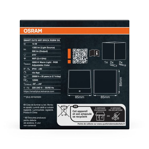 OSRAM Outdoor Wandleuchte Smart+ Brick UpDown RGB + W