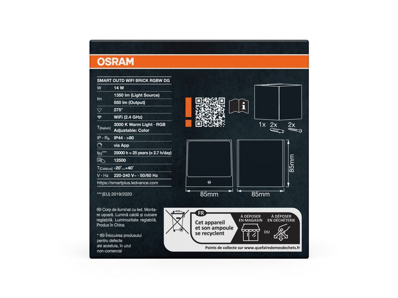 OSRAM Outdoor Wandleuchte Smart+ Brick UpDown RGB + W
