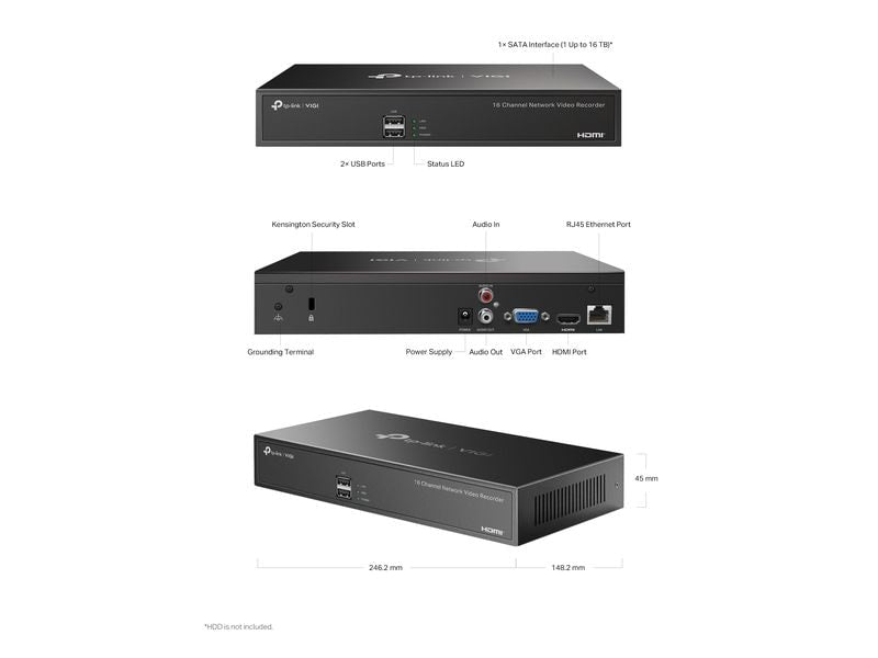 TP-Link VIGI NVR1016H 0 TB, 16 Kanal