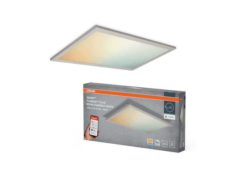 OSRAM LED-Panel 600 x 300 mm, 22 W, 1600 lm, 3000-6500 K, Weiss
