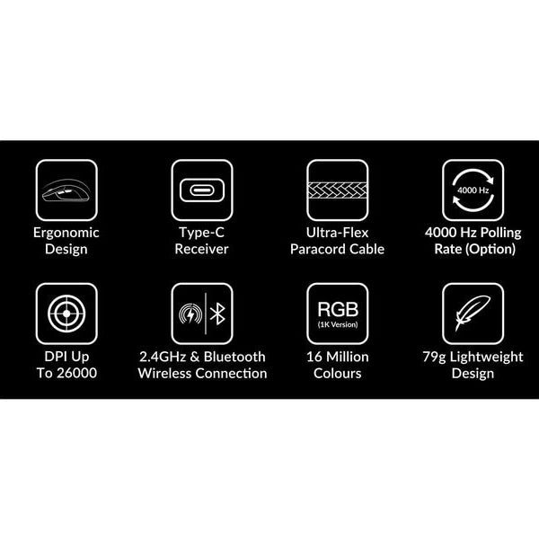 Keychron Gaming-Maus M3 Wireless Black 4000 Hz No RGB