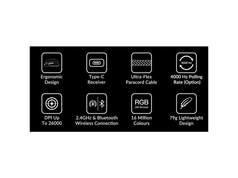 Keychron Gaming-Maus M3 Wireless Black 4000 Hz No RGB