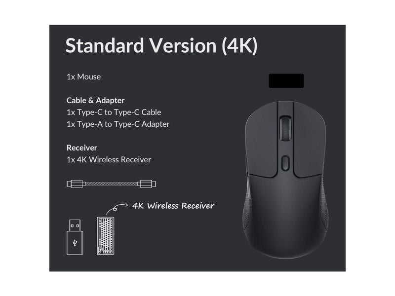 Keychron Gaming-Maus M3 Wireless Black 4000 Hz No RGB