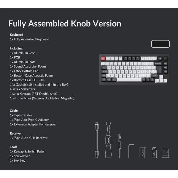 Keychron Gaming-Tastatur Q1 HE Carbon Black QMK Magnetic Switch