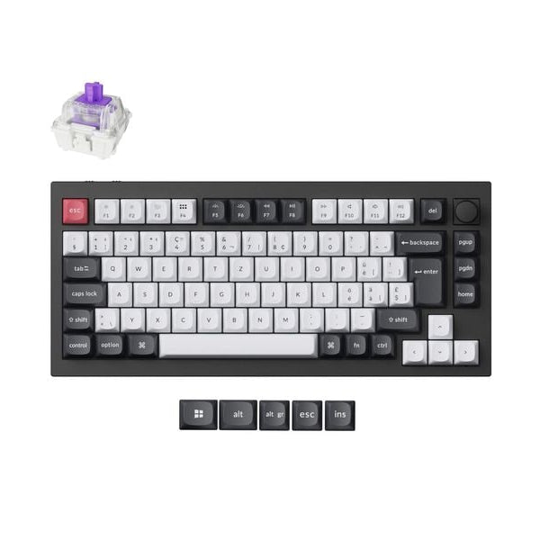 Keychron Gaming-Tastatur Q1 HE Carbon Black QMK Magnetic Switch