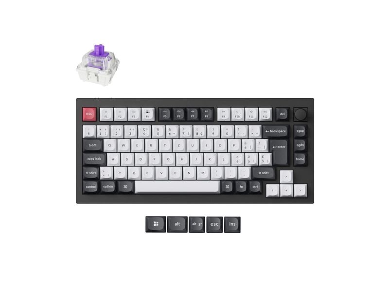 Keychron Gaming-Tastatur Q1 HE Carbon Black QMK Magnetic Switch