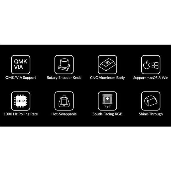 Keychron Gaming-Tastatur Q11 Black QMK Red Switch