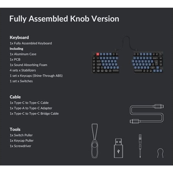 Keychron Gaming-Tastatur Q11 Black QMK Red Switch