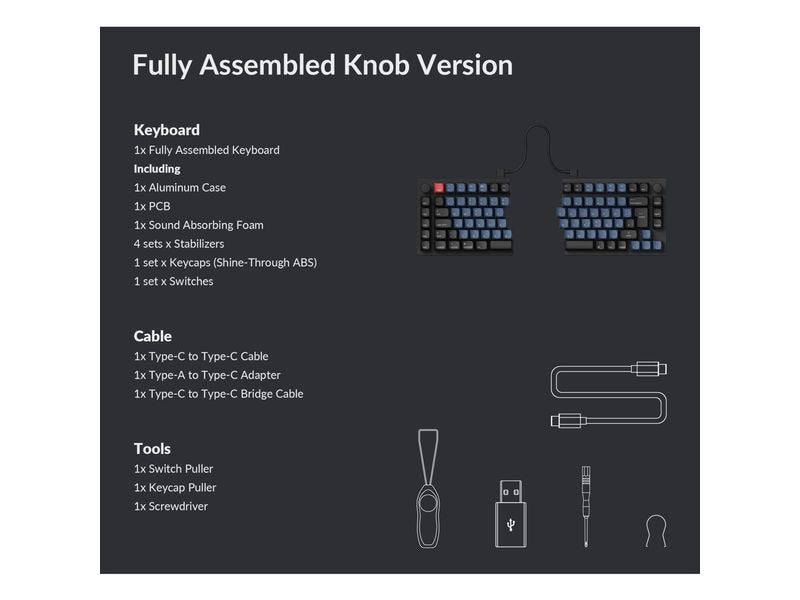 Keychron Gaming-Tastatur Q11 Black QMK Red Switch