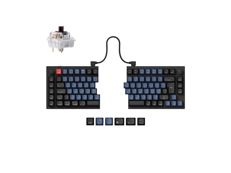 Keychron Gaming-Tastatur Q11 Black QMK Brown Switch