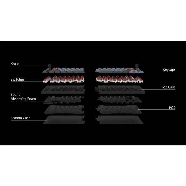Keychron Gaming-Tastatur Q11 Black QMK Red Switch