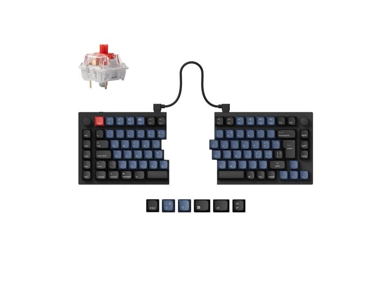 Keychron Gaming-Tastatur Q11 Black QMK Red Switch