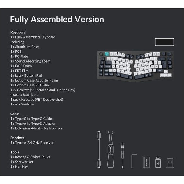 Keychron Gaming-Tastatur Q10 Max Black QMK Red Switch