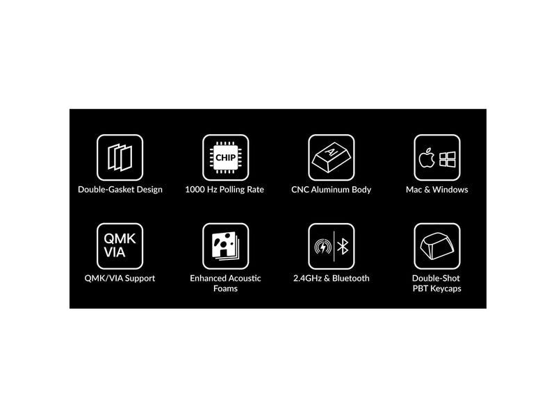 Keychron Gaming-Tastatur Q5 Max Black QMK Red Switch