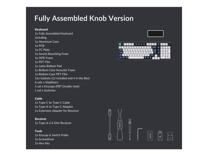 Keychron Gaming-Tastatur Q5 Max Black QMK Red Switch