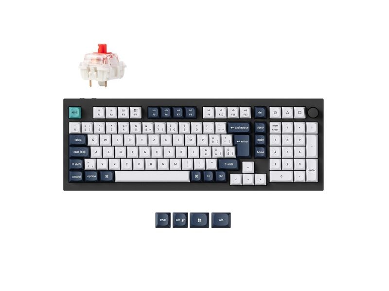 Keychron Gaming-Tastatur Q5 Max Black QMK Red Switch