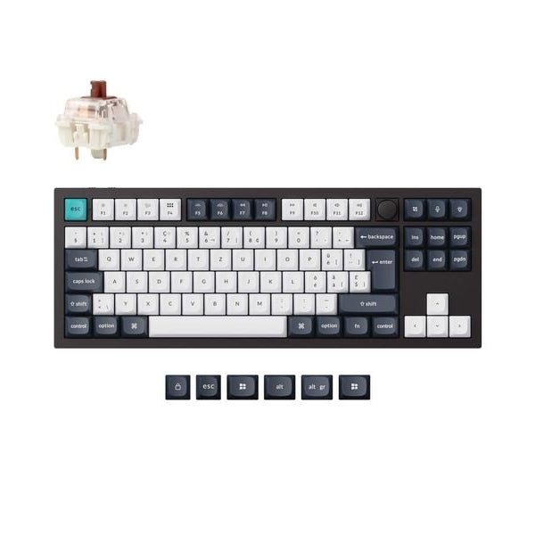 Keychron Gaming-Tastatur Q3 Max Black QMK Brown Switch